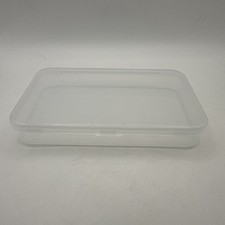 Clear Plastic Storage Container Box Hinged Lid Art Jewelry Making Organizer