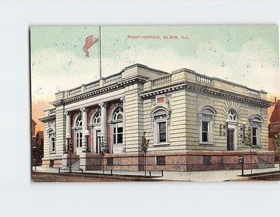 Postcard Post Office Elgin Illinois USA