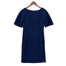 MM LAFLEUR Dress Womens 8 The Susanna Sheath Italian Pebble Jacquard Blue W558