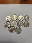 90% Silver Roosevelt Dimes Lot Of 10 Pre 1964
