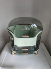 Large Cosmetic Organiser Storage Box For Dressing Table Pale Green Plastic New