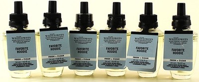 QTY 6 - Bath & Body Works FAVORITE HOODIE Wallflowers Home Fragrance Oil Refills