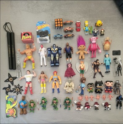 80s Toys Lot Muscle Men, Ljn, Hot Wheels, California Raisins, Inspector Gadet ET