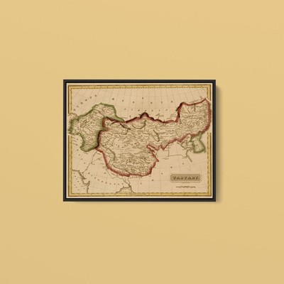 Vintage Maps - Tartary Mongolia - Art Print on Paper or Canvas