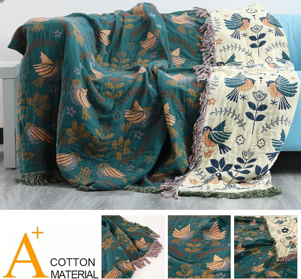 Luxuriöse Boho Decke mit Fransen – Beidseitig, 150x200 cm, für Komfort - Bild 4 von 4