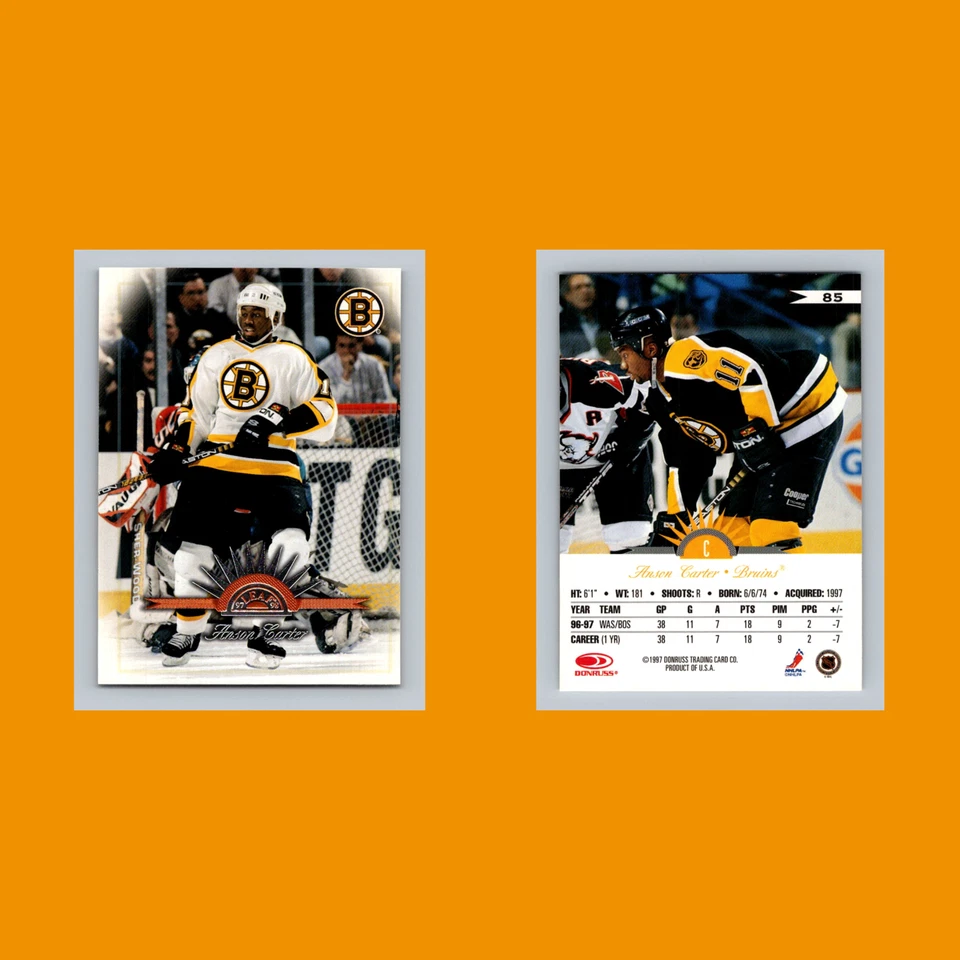 Anson Carter #85 1997-98 Leaf Boston Bruins Hockey Card NHL - Image 3 of 3