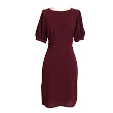 Express Women’s Burgundy Puff Sleeve Midi Dress Size M NWT Elegant Party