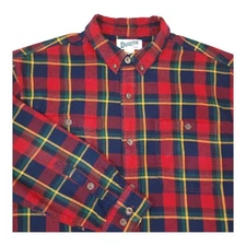 Duluth Trading Co Mens XL Plaid Flannel Shirt Relaxed Fit Under Arm Gusset