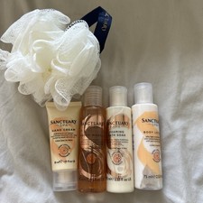 Sanctuary Spa bundle x4 products Hand cream body wash lotion bath soak 75ml 30ml
