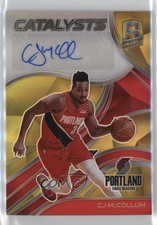 2020-21 Panini Spectra Catalysts Signatures Gold Prizm 7/10 CJ McCollum Auto s6i