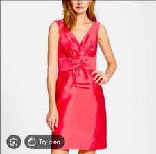 Kate Spade Sleeveless Pink Satin Bow Waist Dress. Size 2