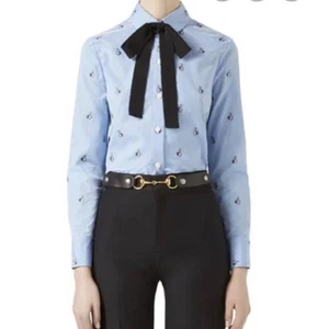 Chemise habillée boutonnée brodée GUCCI Rabbit Fil coupé taille S IT 38