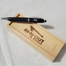 *Rare* IN-N-OUT Burger Wooden Box and Pen~Stylus~2GB Flash Drive