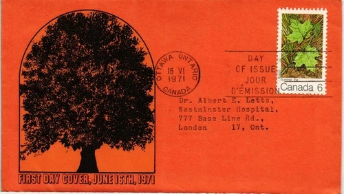 Kanada SOMMER MAPLE LEAF 1971 SELTEN KANADA BRIEFUMSCHLAG FIRMA FARBGÜTESIEGEL FDC - Bild 1 von 1