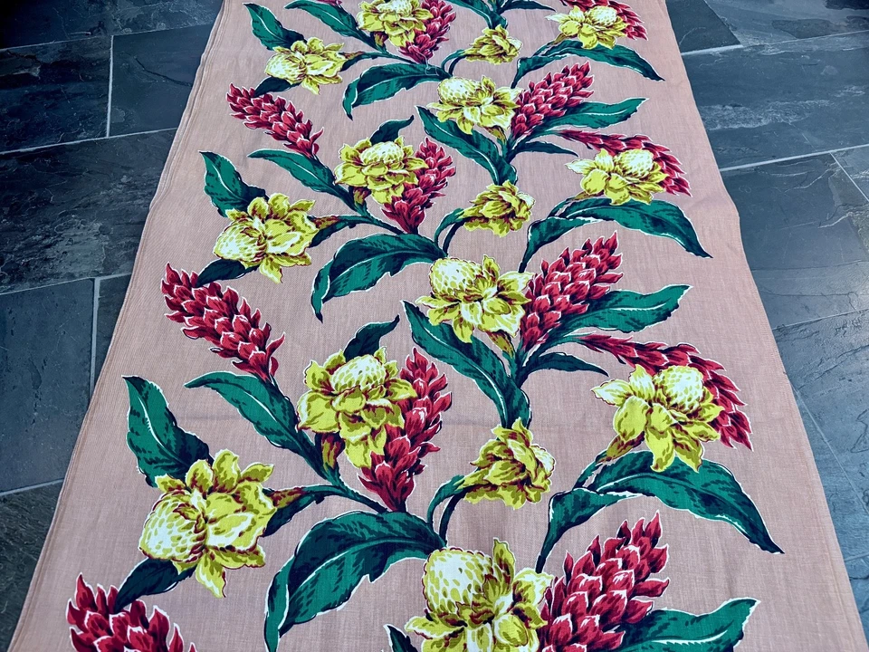 火炬姜夏威夷艺术与工艺好莱坞摄政树皮布复古面料 — 第 2/4 张图片