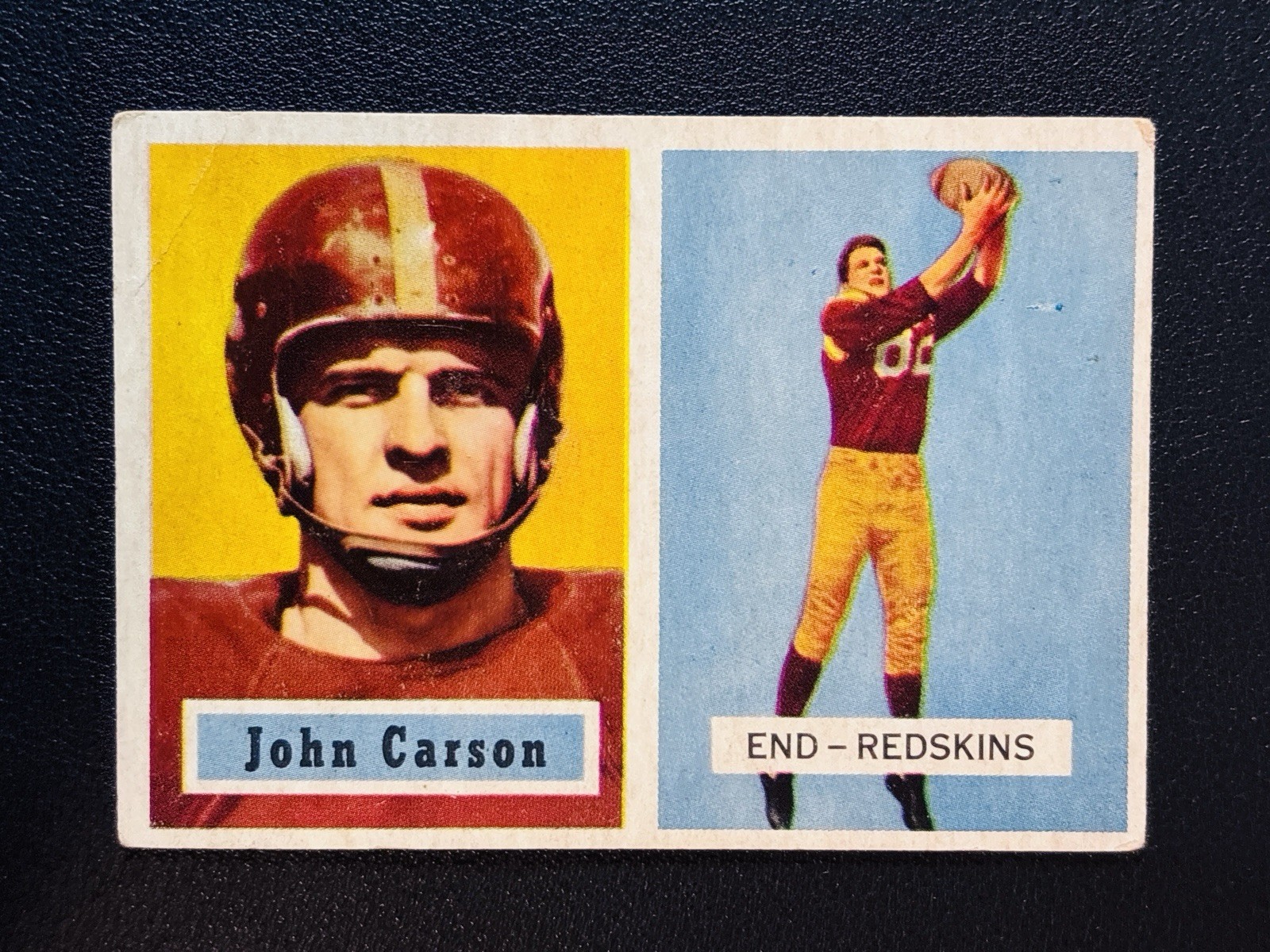 Johnny Carson #123 Football Cards 1957 Topps trading card — raw and PSA graded price guide