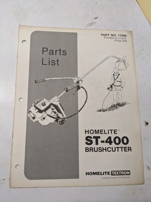 #ad HOMELITE PARTS LIST BOOK CATALOG MANUAL BRUSHCUTTER ST 400 17406 TRIMMER $10.80