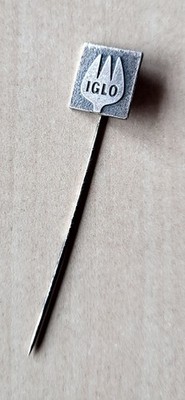 Vintage Iglo Frozen (Vogelauge UK, Findus Italien) Essen Stick Silber Pin Anstecker
