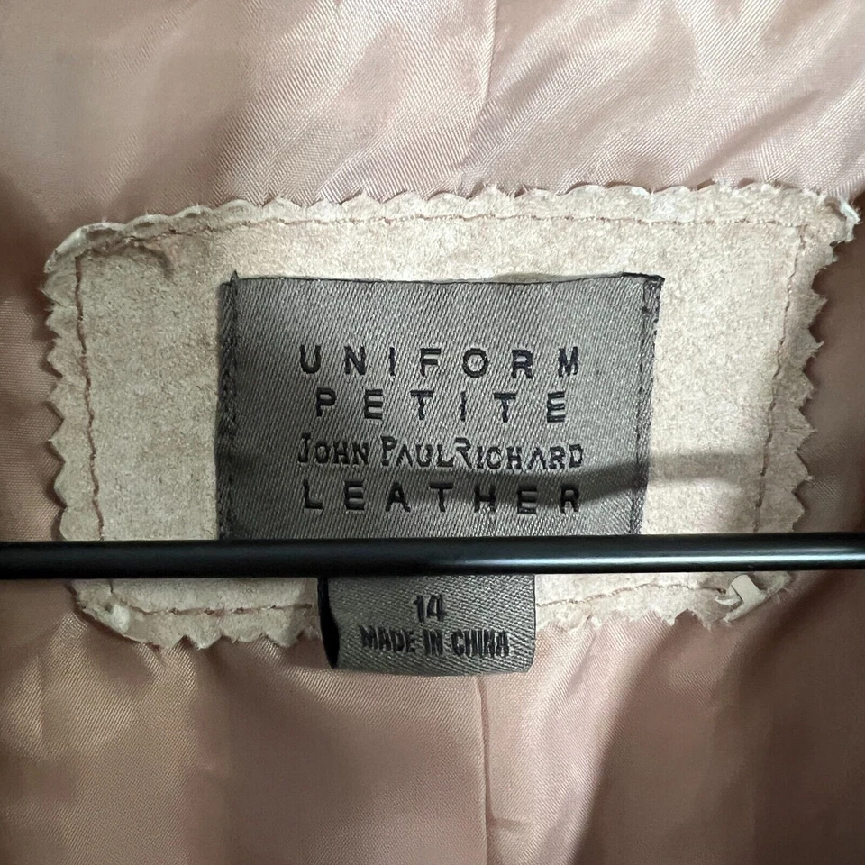 Chaqueta de gamuza Uniform Petite Wilsons para mujer 14 botones tostados lavable blazer occidental Foto 4 de 4