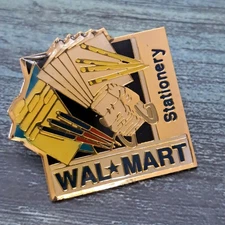 Walmart Associate Employee Pin - Stationery Department Paper Pencils Pens