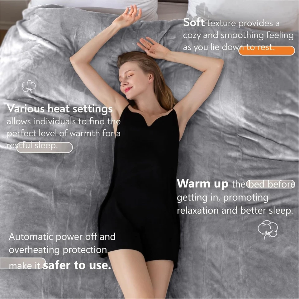 Full Size Electric Blanket 72"x84" - 12H Timer, Fast Heating - Image 4 of 4