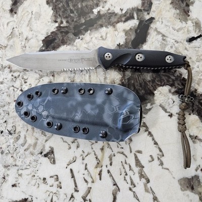 Microtech Socom Alpha Serrated Tanto Elmax, Custom Kydex Kryptek