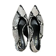 M. Gemi Atto Snakeskin Sling Back Kitten Heels