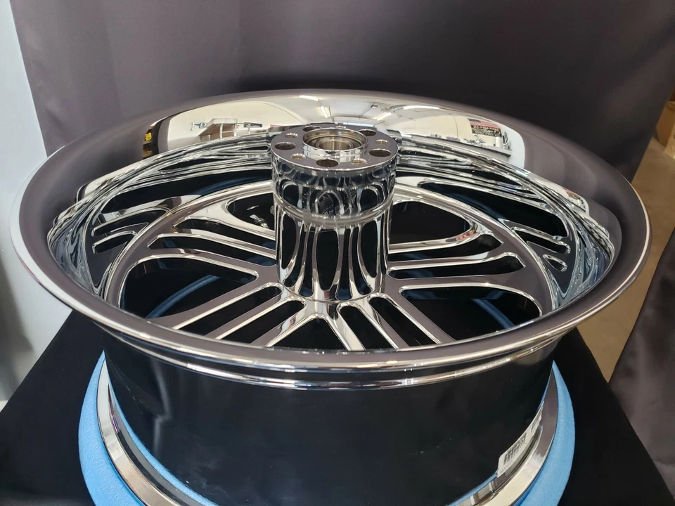 Para Harley ADN Tenzo Cromo CNC BILLET Aleación de Aluminio Rueda Ancha 18" x 8.5"  Foto 3 de 4