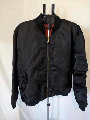 Million Guys Men's Collection Black Bomber Jacket Size L
