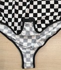Womens Checker Swimsuit Cut Out Sides Snap Crotch Dancer Stripper Club Concert — photo 7