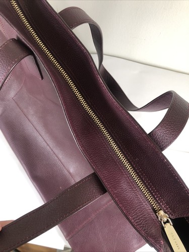 Cole Haan Grandseries Leather Carryall Tote in Purple Plum Burgundy Gently Used - Picture 8 of 16