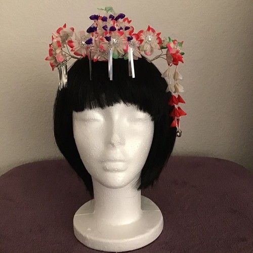 Vintage Maiko Japanese Kimono Hana Kanzashi Hair Accessory Box Set お子様 お祝い セット - Picture 4 of 10