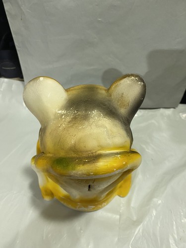 Vintage Teddy Bear Bank Chalkware Carnival Statue Fair Prize Yellow Coat - Picture 6 of 11