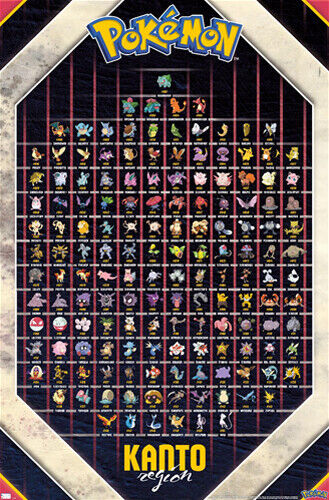 Poster Pokemon - Kanto 151, Wall Art, Gifts & Merchandise