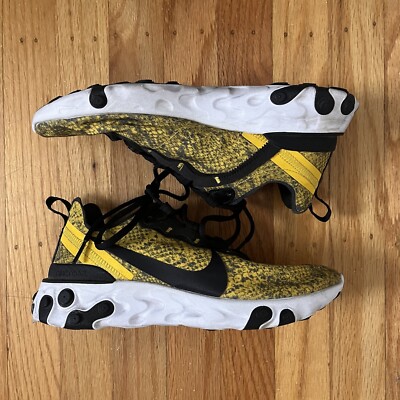 Nike React Element 55 Yellow ''Snakeskin'' Running Shoe Sneakers Womens 7 No Box