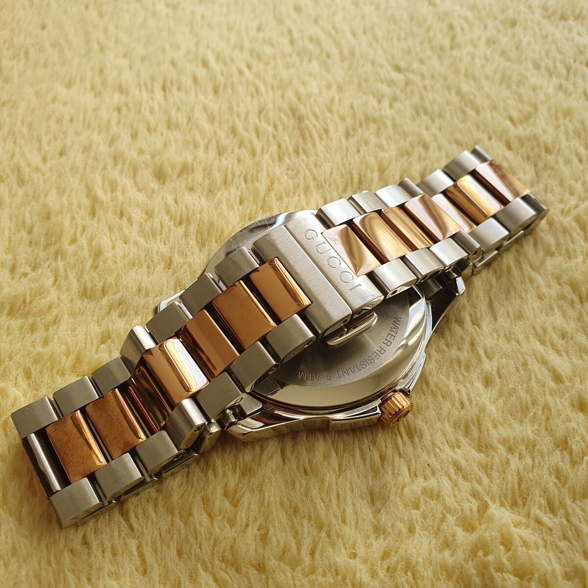 Gucci 126.4 18K Rose Gold Plated & Stainless Steel Two Tone Gucci 126.4 18K Rose Gold Plated & Stainless Steel Two Tone