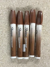 Lot of 5 Sharpie Water-Based Poster Paint Marker Medium Point Brown New