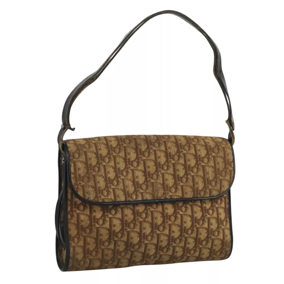 Sac bandoulière Christian Dior trotteur toile marron authentique 111761