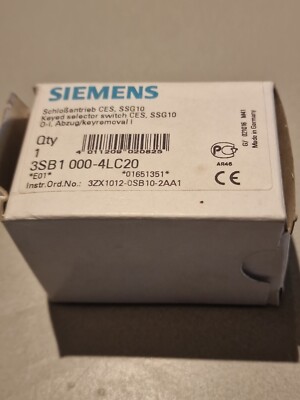 Siemens 3SB1000-4LC20 Schlüsselschalter 22mm CES SSG10   NEU & OVP