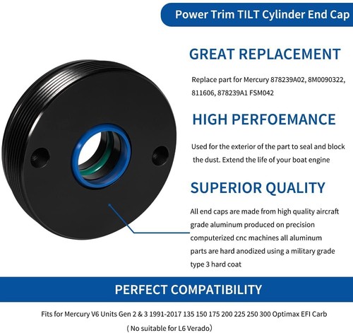 Tapa de extremo de cilindro inclinable para Mercury 135-150-175-200-225 Optimax EFI Power Trim - Imagen 3 de 18