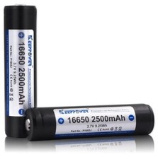 Original Keeppower 3.7V 16650 2500mAh Rechargeable Li-ion Battery x 2 - (2 Pack)