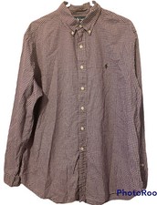 Polo Ralph Lauren Button Down Shirt XL Classic Fit Purple Check Long Sleeve