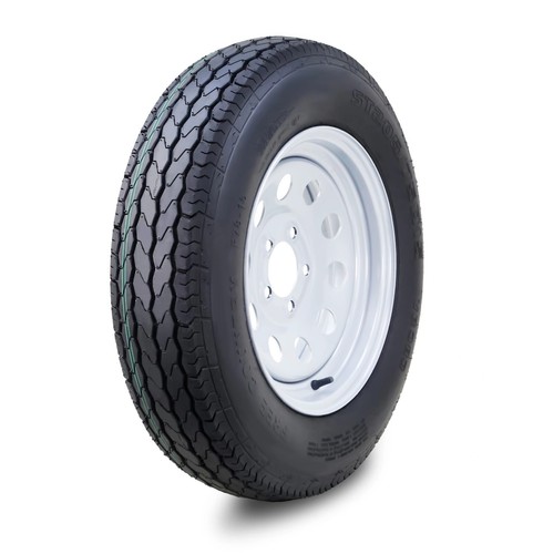 Free Country Trailer Tire Rim ST205/75D15 6-Ply C 107L 5 Lug x 4.5" White Mod