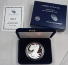 2012-W Proof American Silver Eagle Dollar $1 Box & COA US Mint Bullion OGP