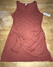 NEW Freshwater Womans Size XXL Terracotta Knot Front Jersey Dress 2XL Cover Up