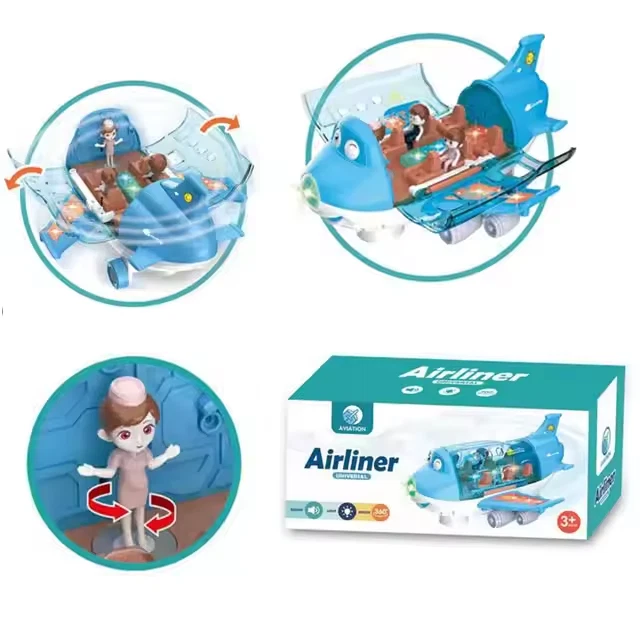 ✈️Interactive Airplane Toy with Lights, Music, Figures & Auto Obstacle Avoidance - Image 4 of 4