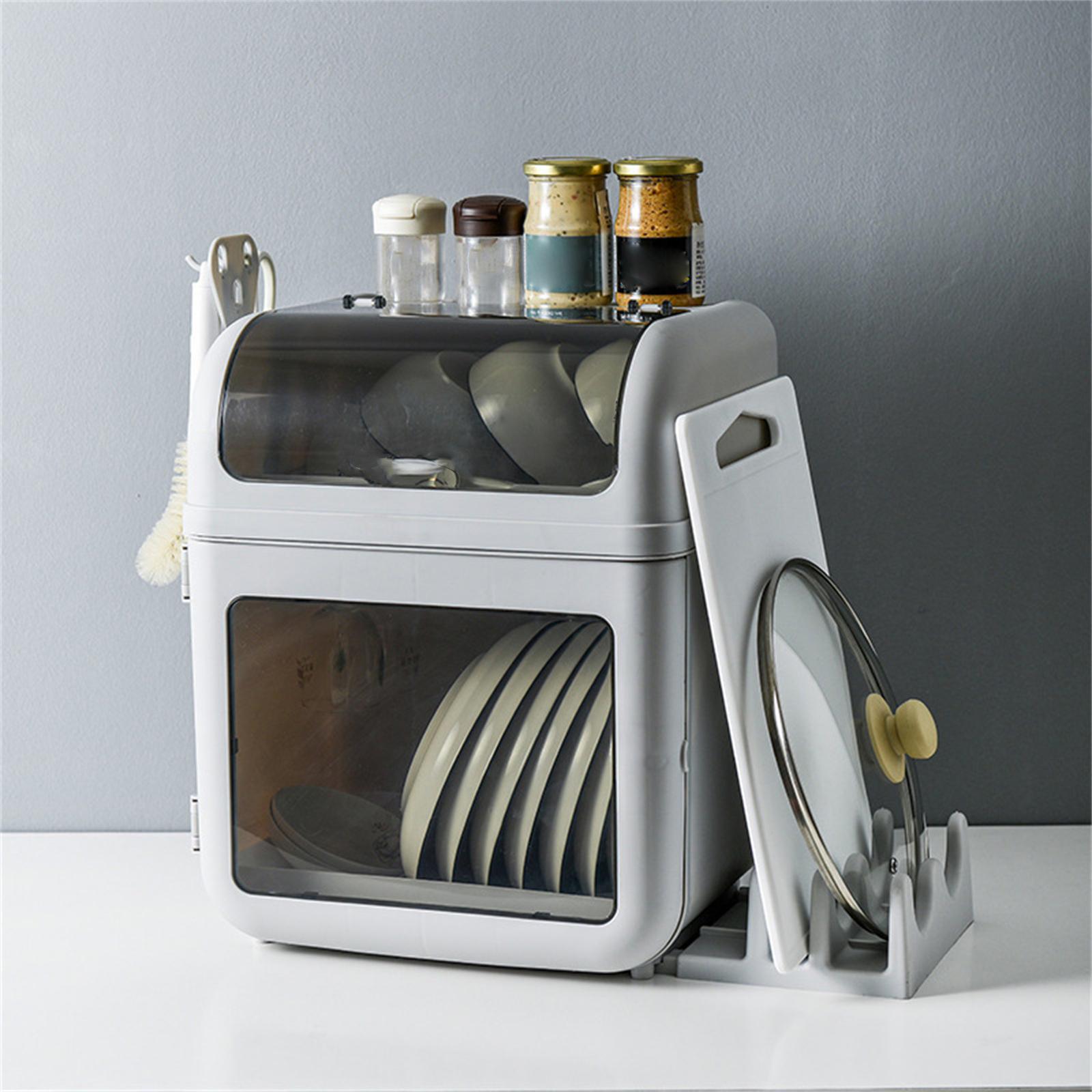 (Gray)Dish Rack Dish Storage Box Tableware Dishes Bowl Storage Shelf eBay