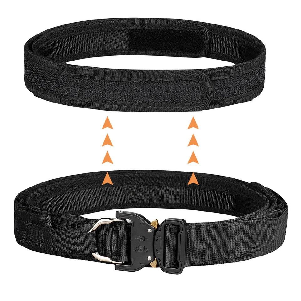 Tactical Belt 1.57 inch Heavy Duty Belt Rigger MOLLE Belt Quick Release 2 Layer - Image 3 of 4