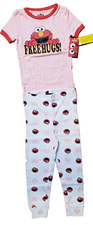 Girls Elmo Sesame Street 2 Piece Pajama Set Pink White Cute Cookie Toddler 5T