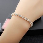 Luxurious Rhinestone Heart Silver Chain Exquisite Bracelet Party Jewellery